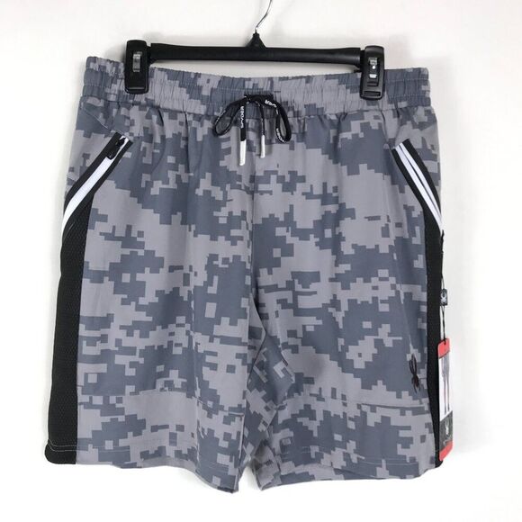 NEW Spyder Active Proweb Camo Shorts Men's Medium Stretch Wicking Fitness Gym - Picture 1 of 10